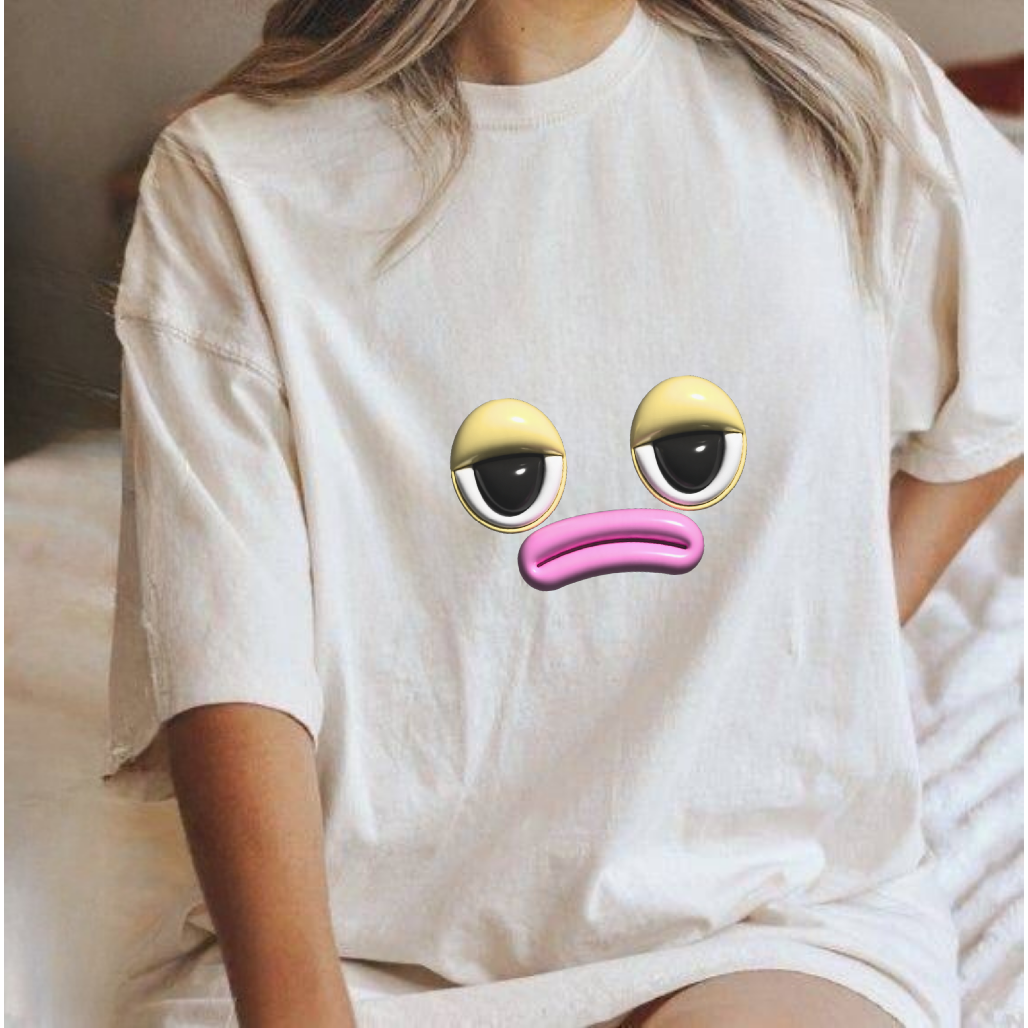 Unimpressed Mood Face T-Shirt – Funny Minimalist Graphic Tee Face