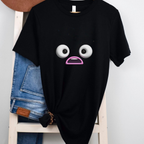 Shocked Face Expression Emoji Face Cute T-Shirt — Funny Minimal Mood Graphic Tee