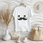 Funny Mustache Eyes T-Shirt – Minimalist Humor Emoji Face Graphic Tee