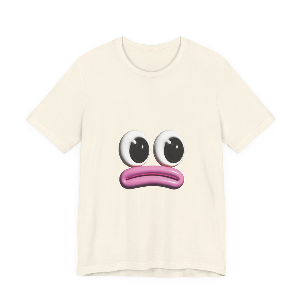 Sad Emoji Face T-Shirt — Cute Pink Pout Graphic Tee