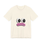 Sad Emoji Face T-Shirt — Cute Pink Pout Graphic Tee