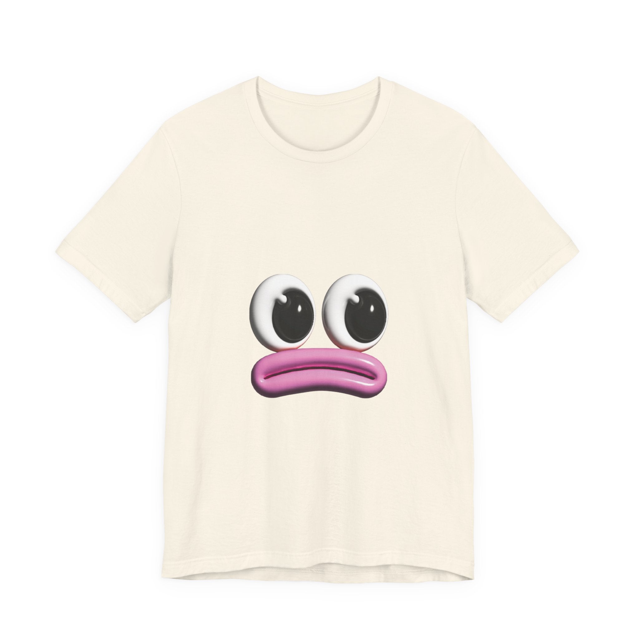 Sad Emoji Face T-Shirt — Cute Pink Pout Graphic Tee