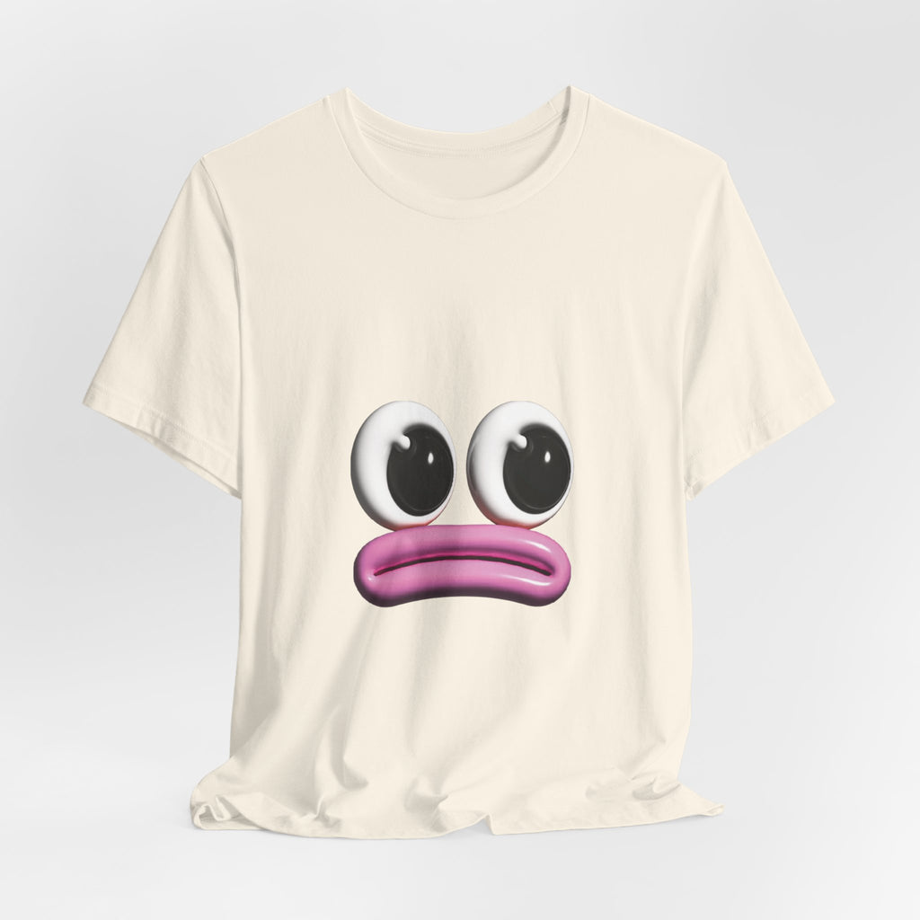 Sad Emoji Face T-Shirt — Cute Pink Pout Graphic Tee
