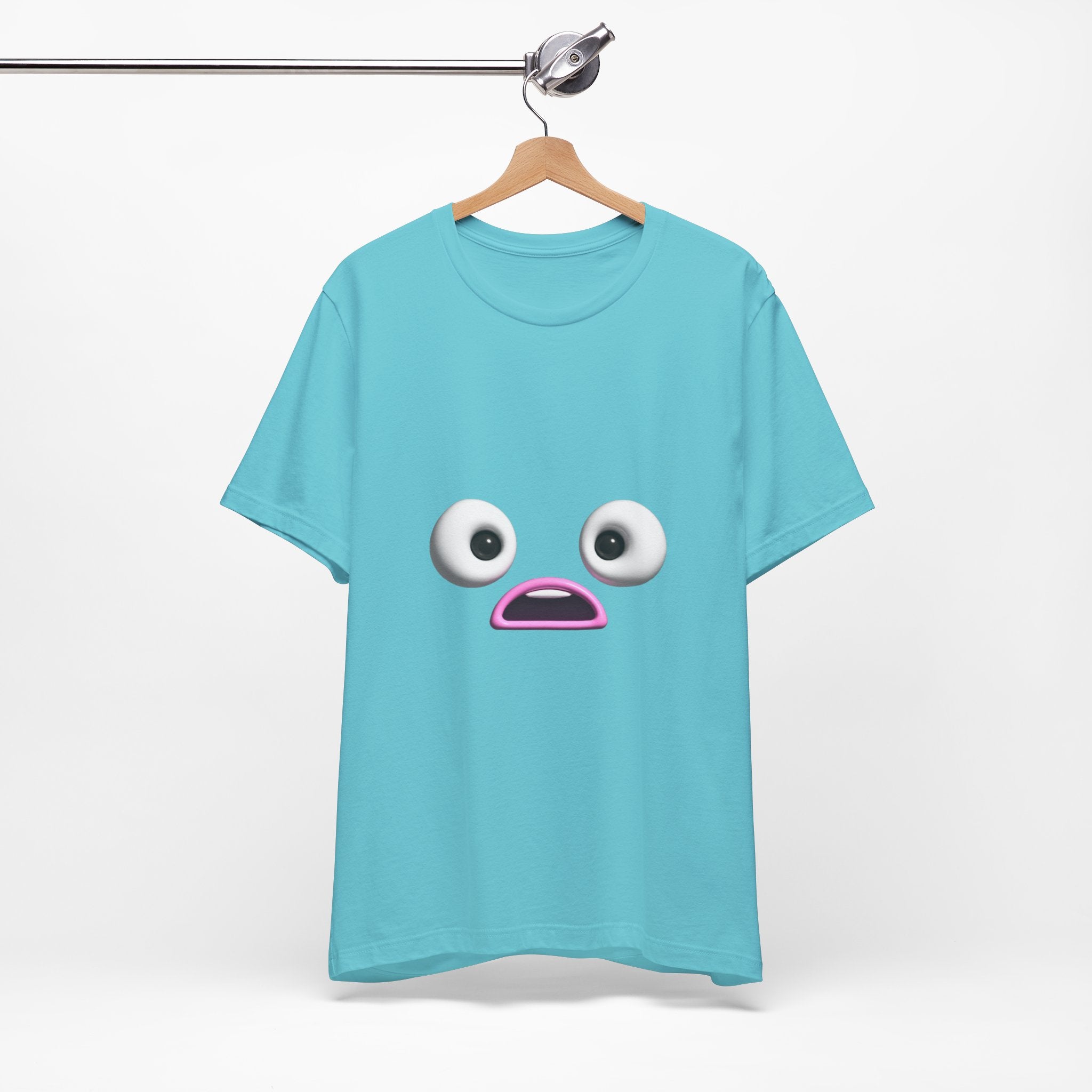 Shocked Face Expression Emoji Face Cute T-Shirt — Funny Minimal Mood Graphic Tee