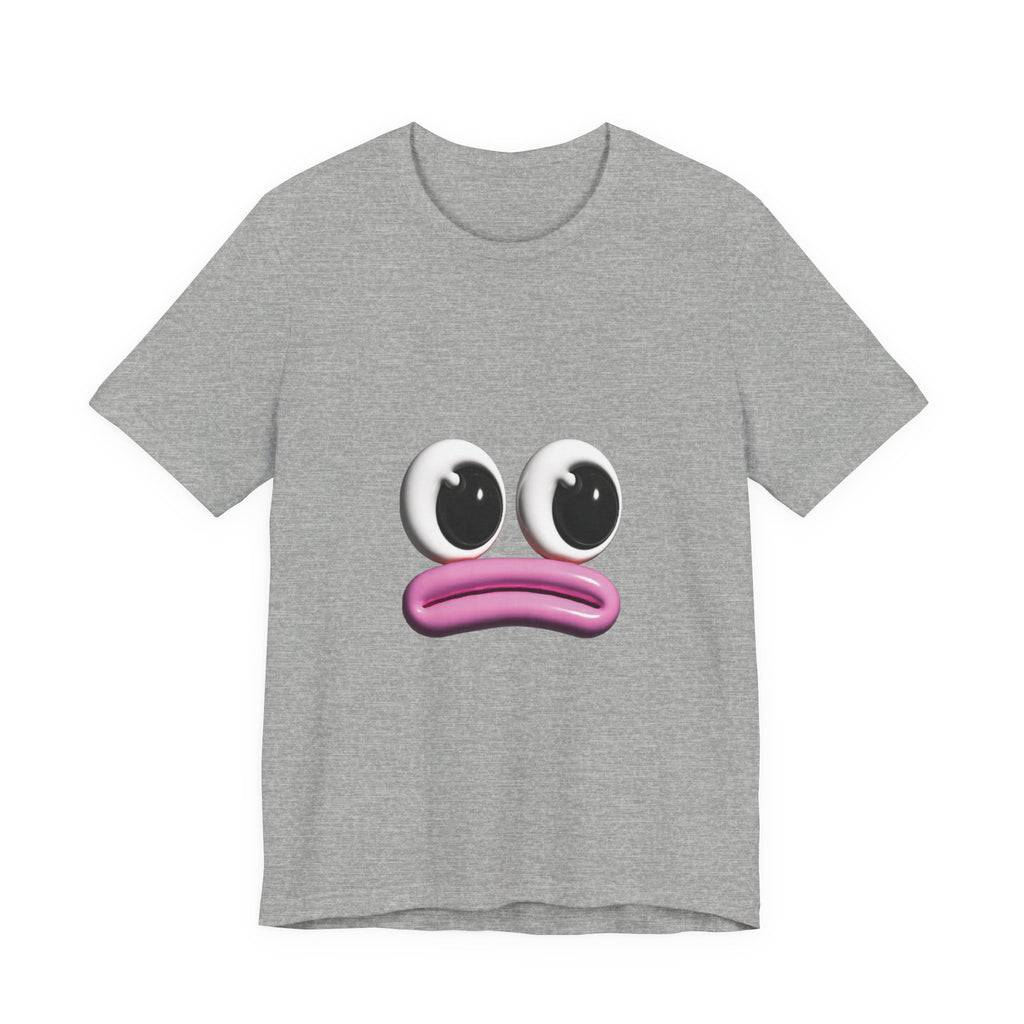 Sad Emoji Face T-Shirt — Cute Pink Pout Graphic Tee