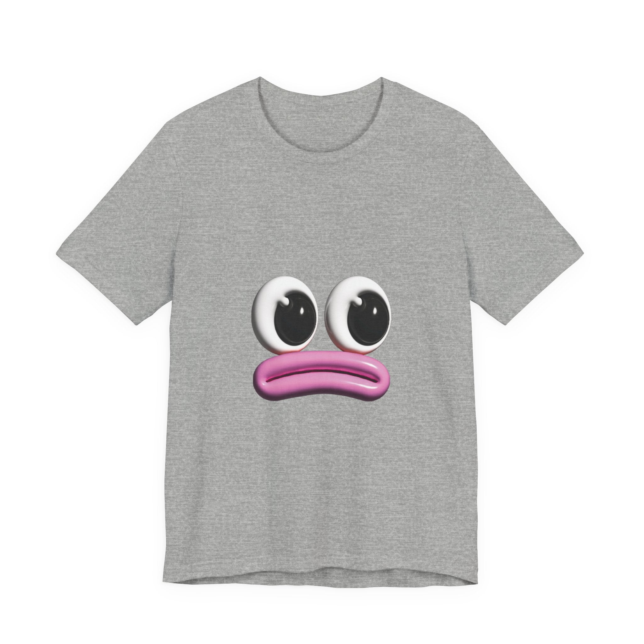 Sad Emoji Face T-Shirt — Cute Pink Pout Graphic Tee
