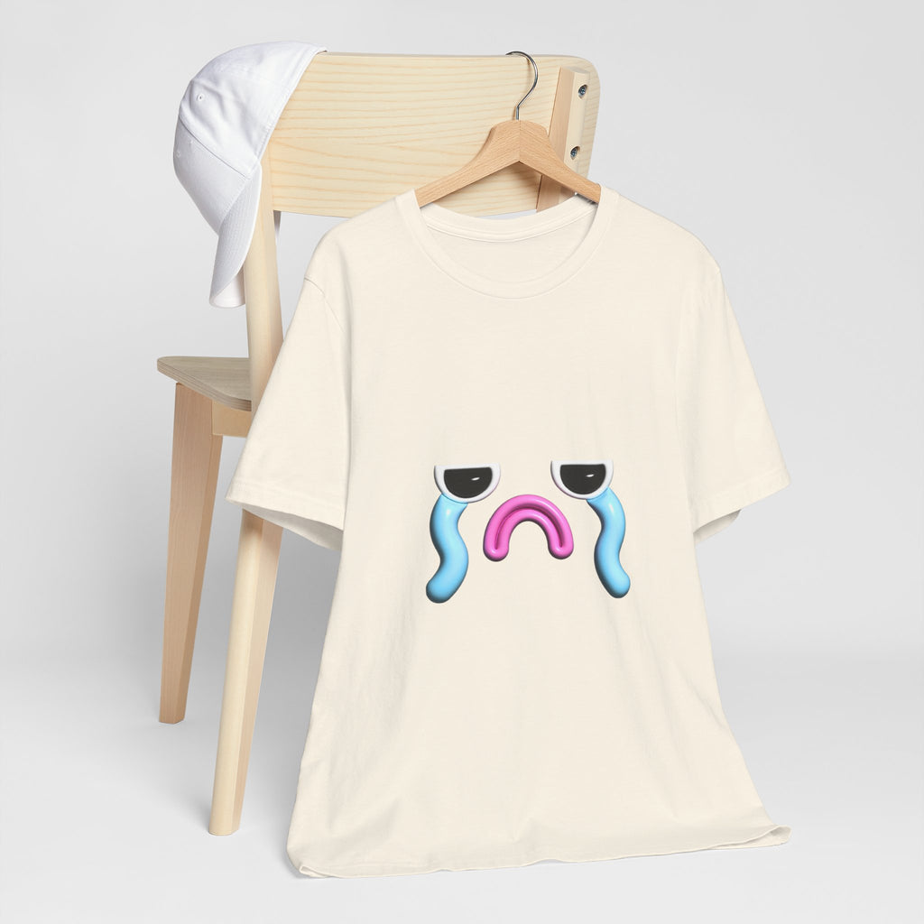 Sad but cute Emoji Face T-Shirt — Minimal Relatable Aesthetic Graphic Tee