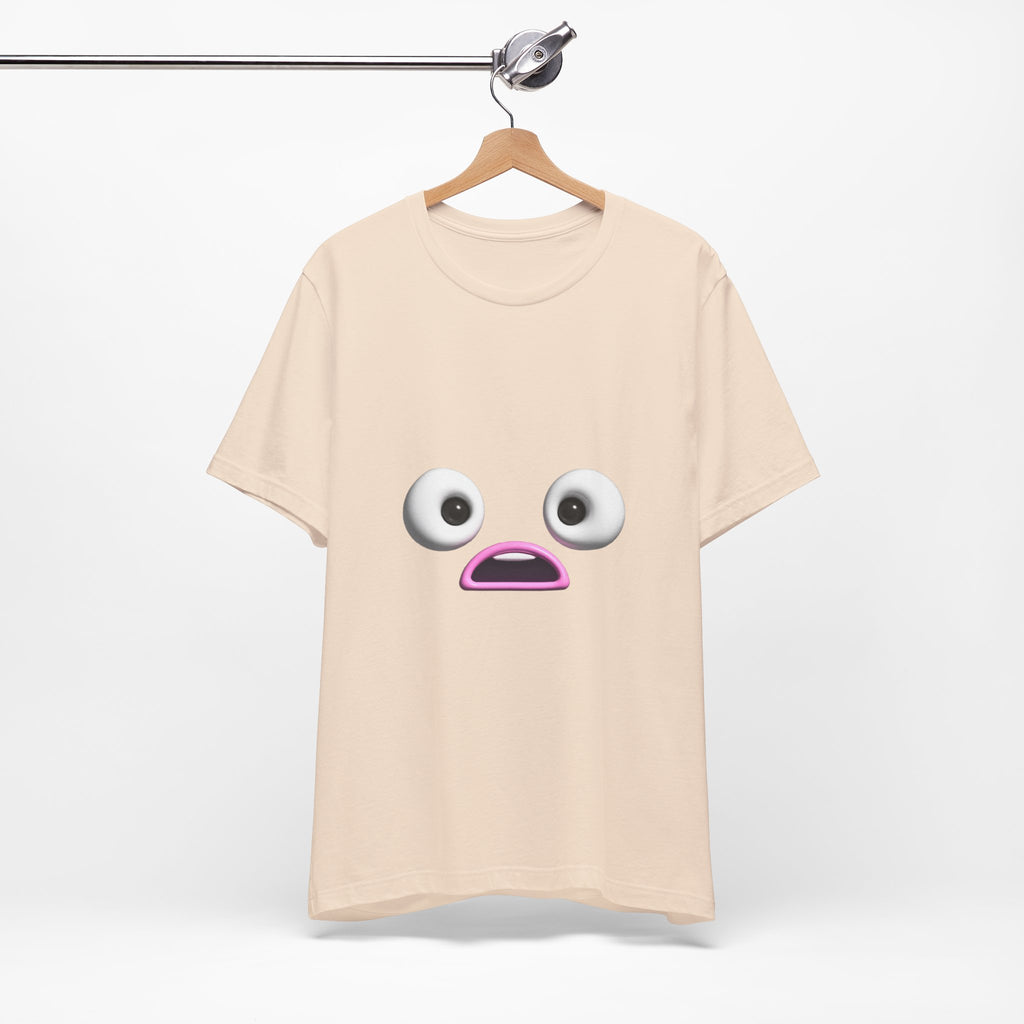 Shocked Face Expression Emoji Face Cute T-Shirt — Funny Minimal Mood Graphic Tee