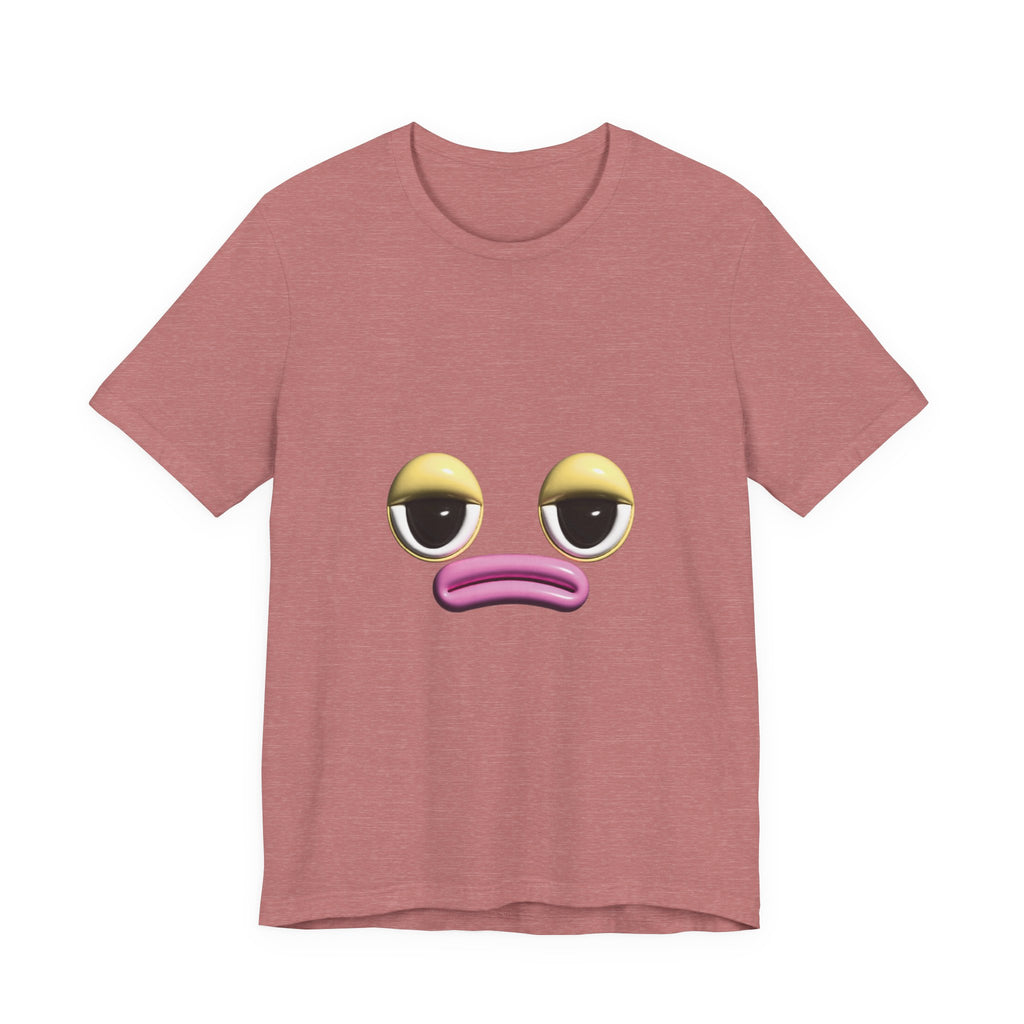 Unimpressed Mood Face T-Shirt – Funny Minimalist Graphic Tee Face