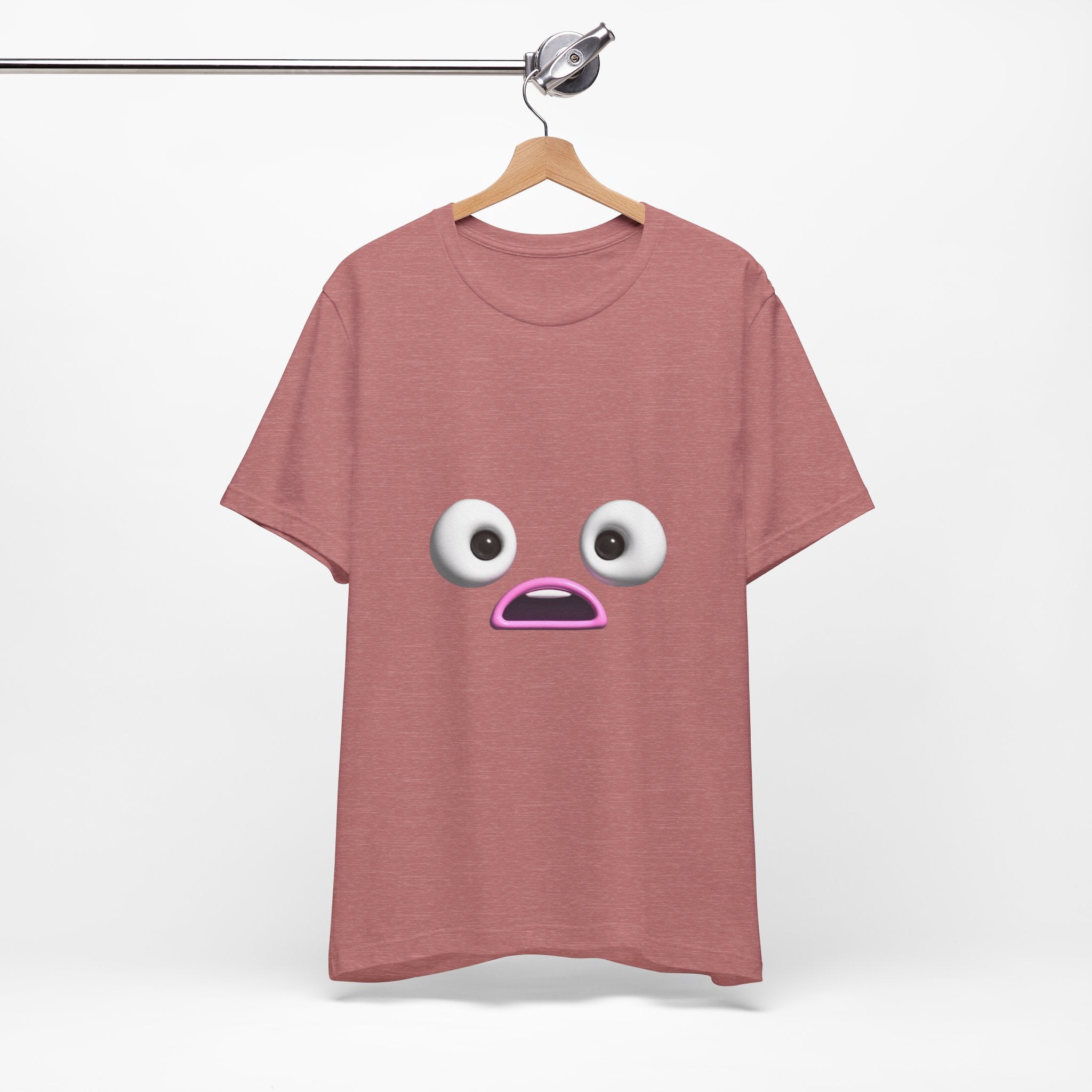 Shocked Face Expression Emoji Face Cute T-Shirt — Funny Minimal Mood Graphic Tee