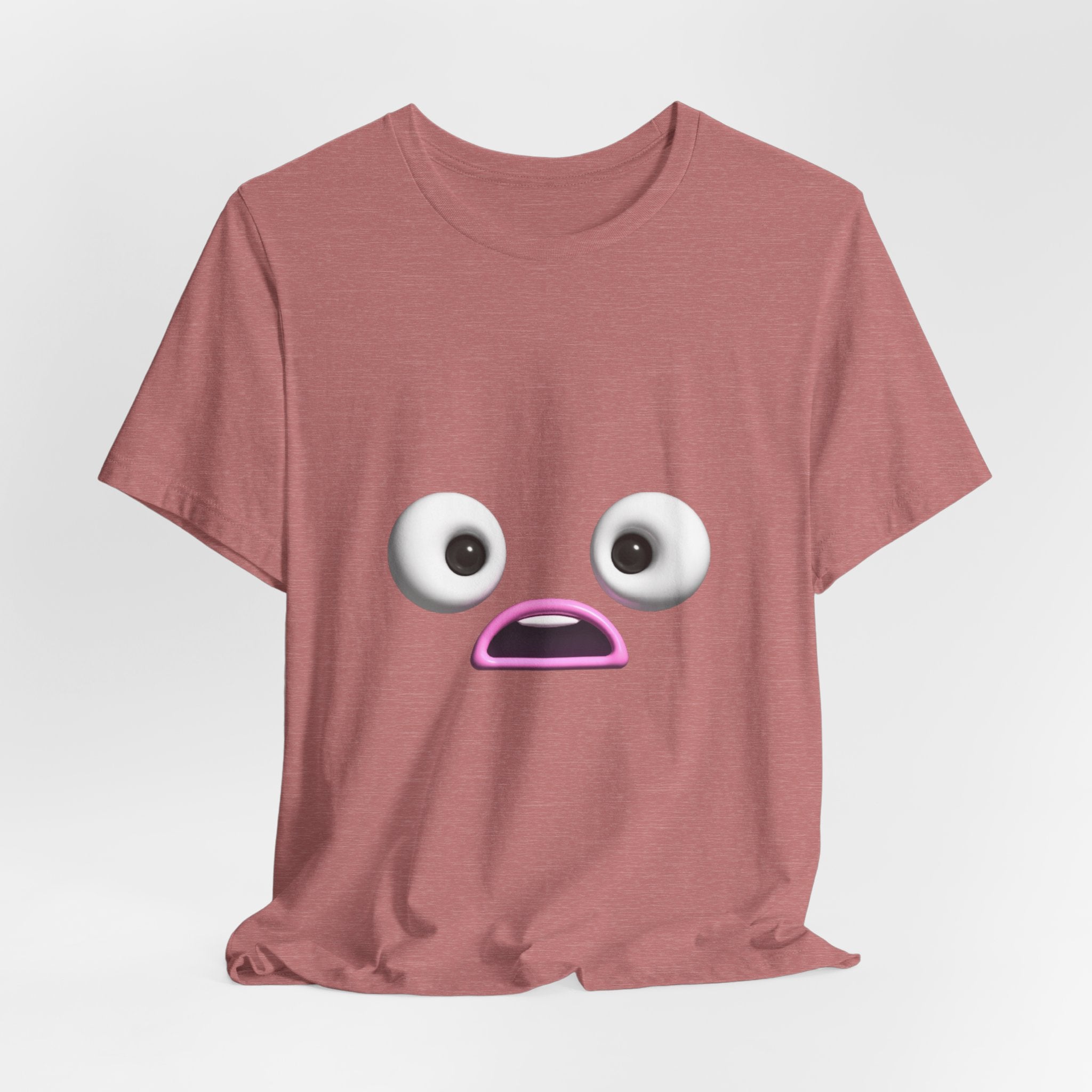 Shocked Face Expression Emoji Face Cute T-Shirt — Funny Minimal Mood Graphic Tee