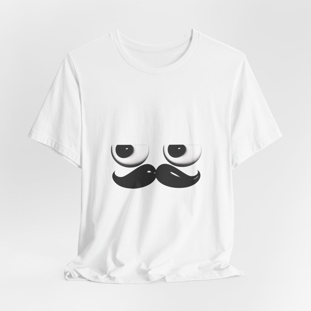 Funny Mustache Eyes T-Shirt – Minimalist Humor Emoji Face Graphic Tee