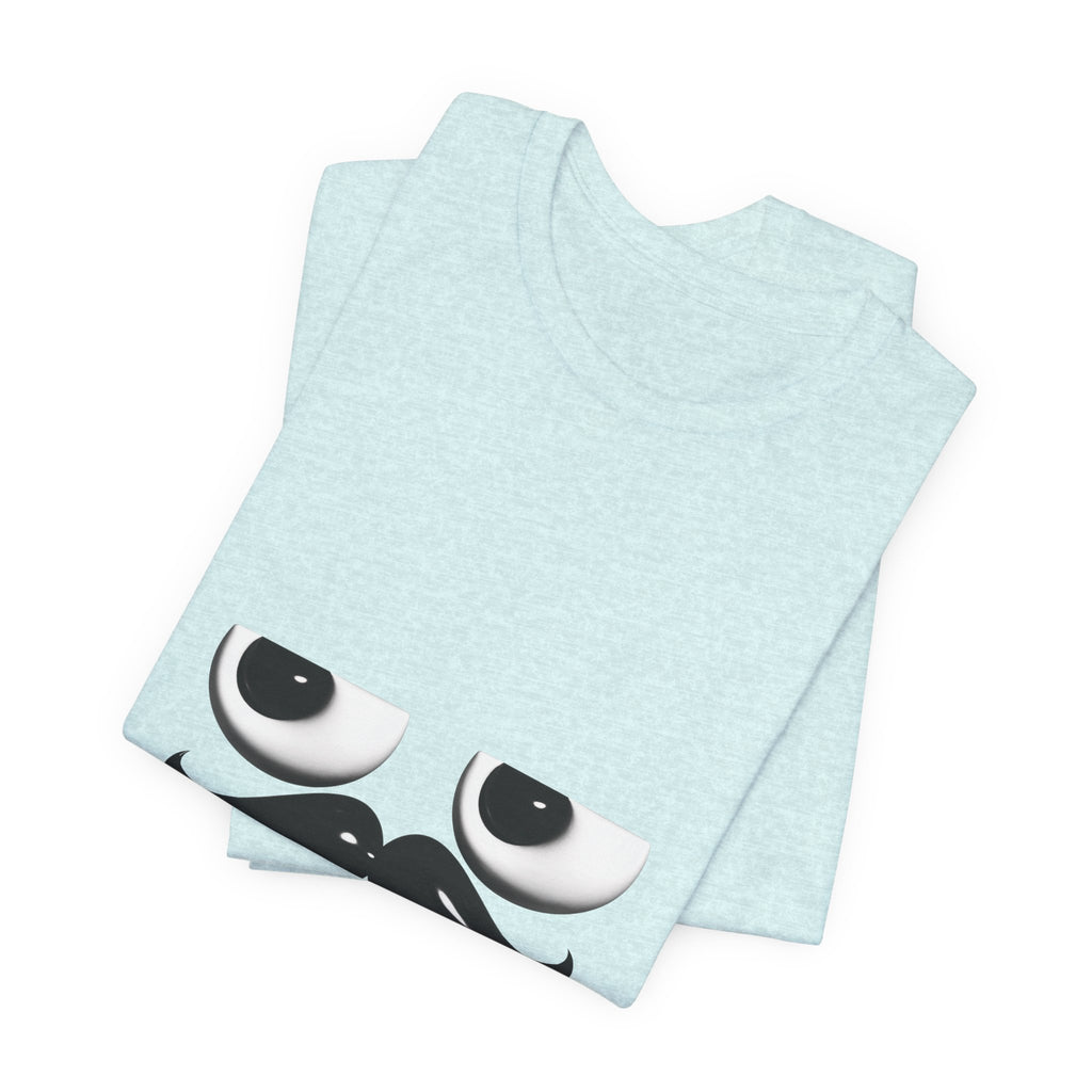 Funny Mustache Eyes T-Shirt – Minimalist Humor Emoji Face Graphic Tee