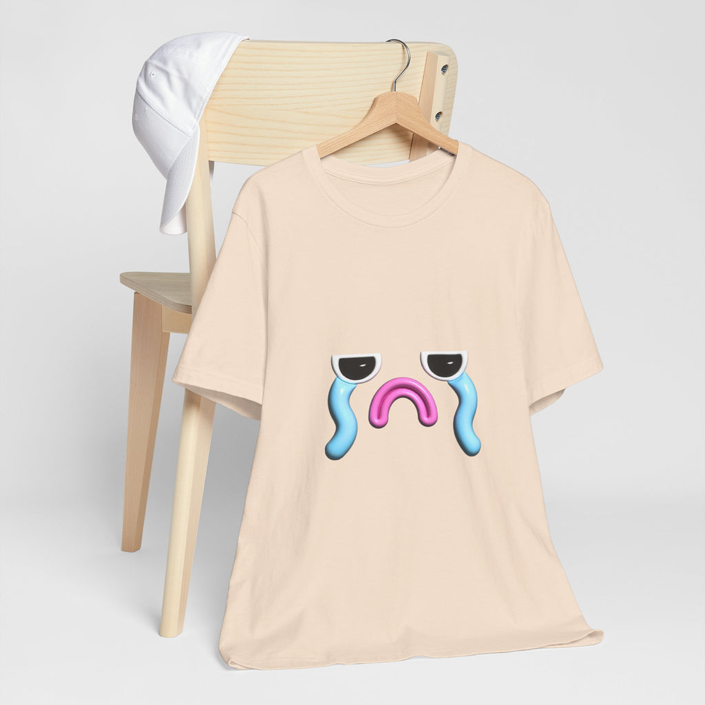 Sad but cute Emoji Face T-Shirt — Minimal Relatable Aesthetic Graphic Tee