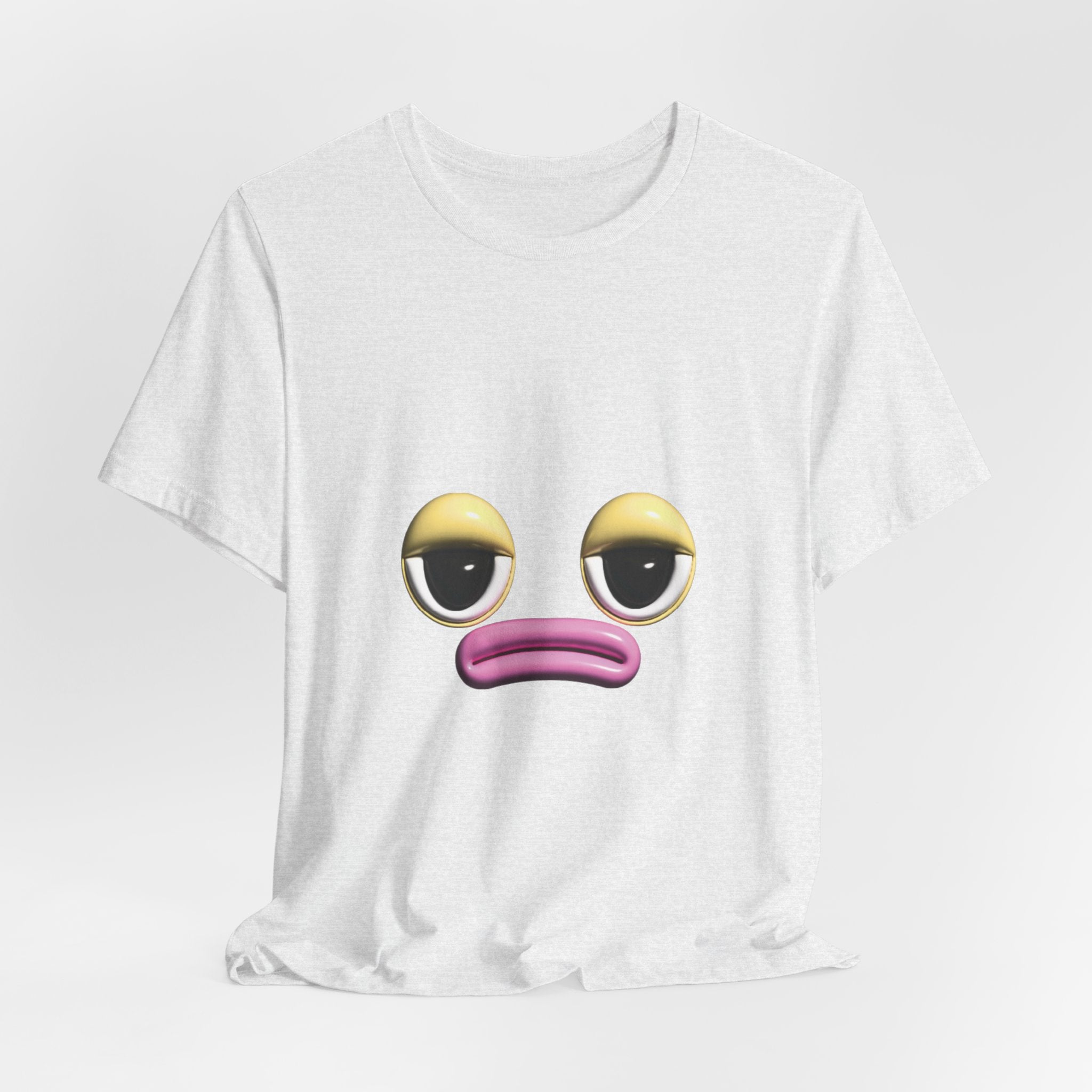 Unimpressed Mood Face T-Shirt – Funny Minimalist Graphic Tee Face