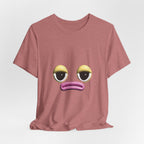Unimpressed Mood Face T-Shirt – Funny Minimalist Graphic Tee Face