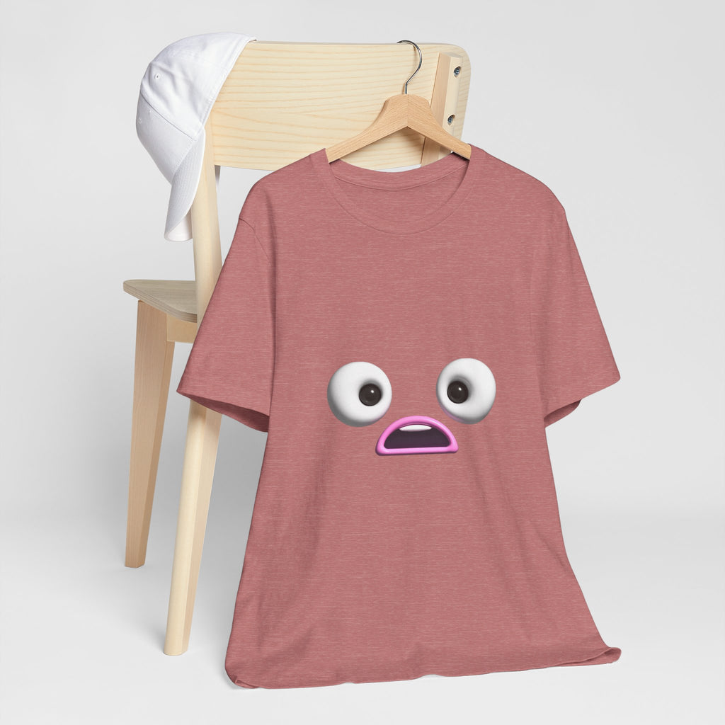 Shocked Face Expression Emoji Face Cute T-Shirt — Funny Minimal Mood Graphic Tee