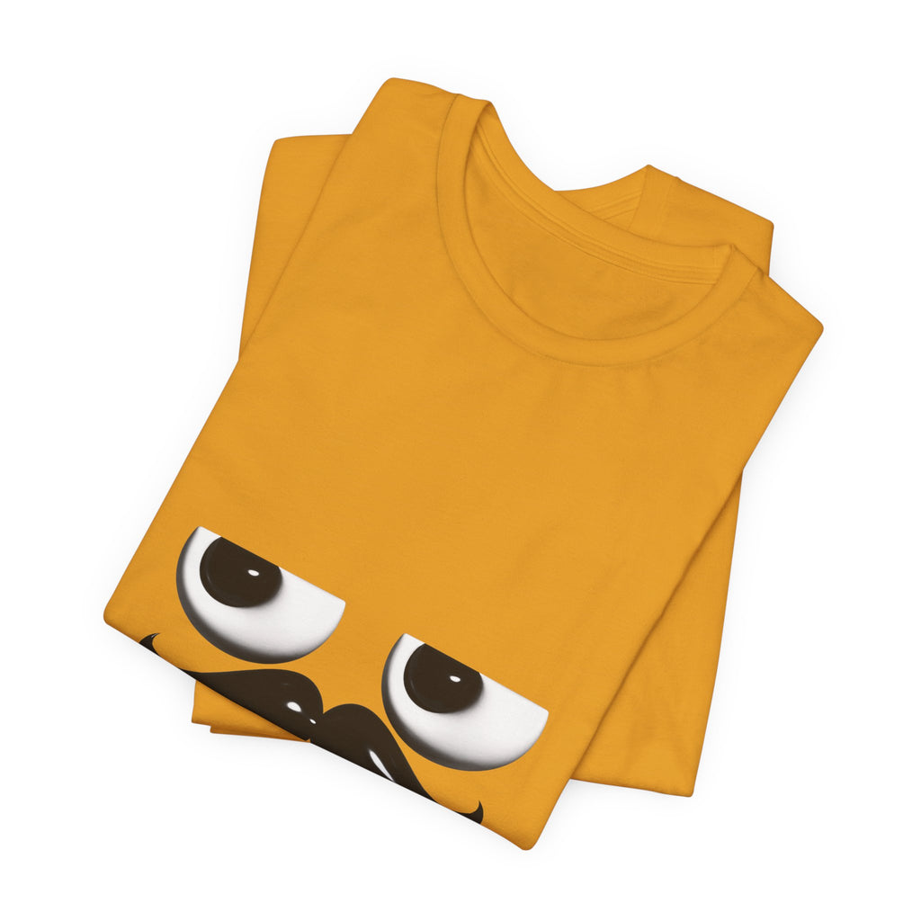 Funny Mustache Eyes T-Shirt – Minimalist Humor Emoji Face Graphic Tee