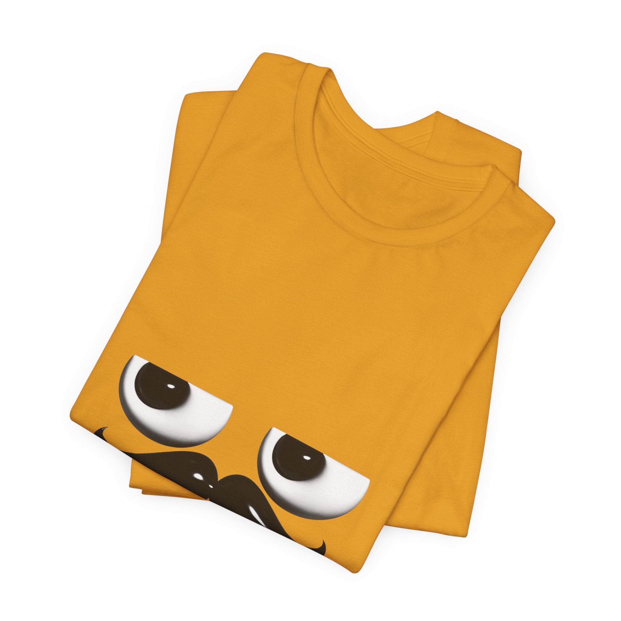 Funny Mustache Eyes T-Shirt – Minimalist Humor Emoji Face Graphic Tee