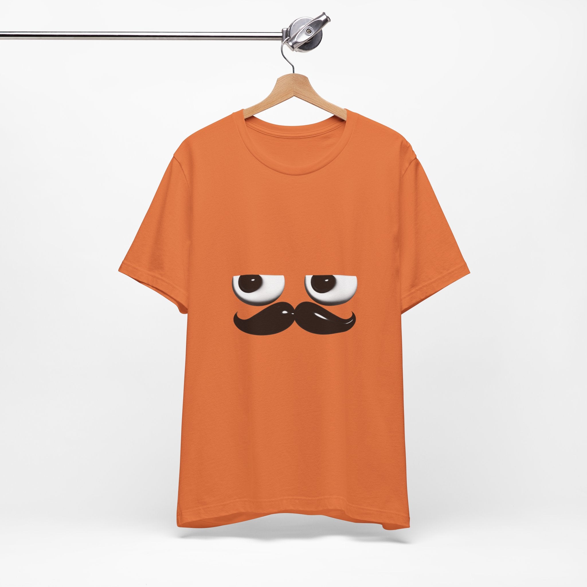 Funny Mustache Eyes T-Shirt – Minimalist Humor Emoji Face Graphic Tee