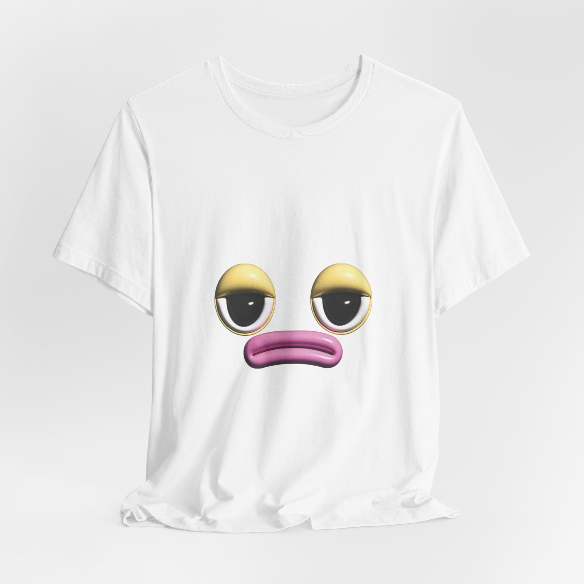 Unimpressed Mood Face T-Shirt – Funny Minimalist Graphic Tee Face