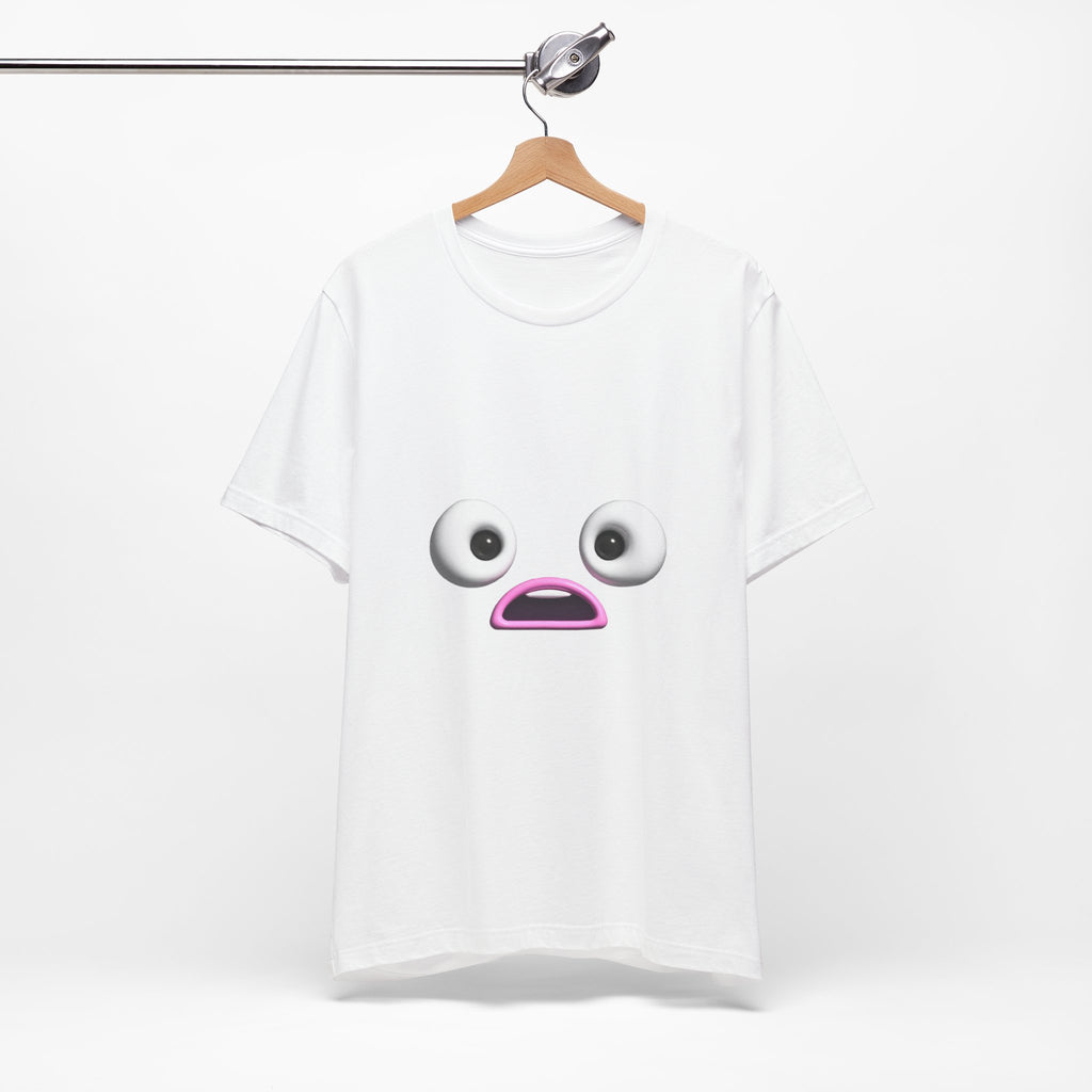 Shocked Face Expression Emoji Face Cute T-Shirt — Funny Minimal Mood Graphic Tee