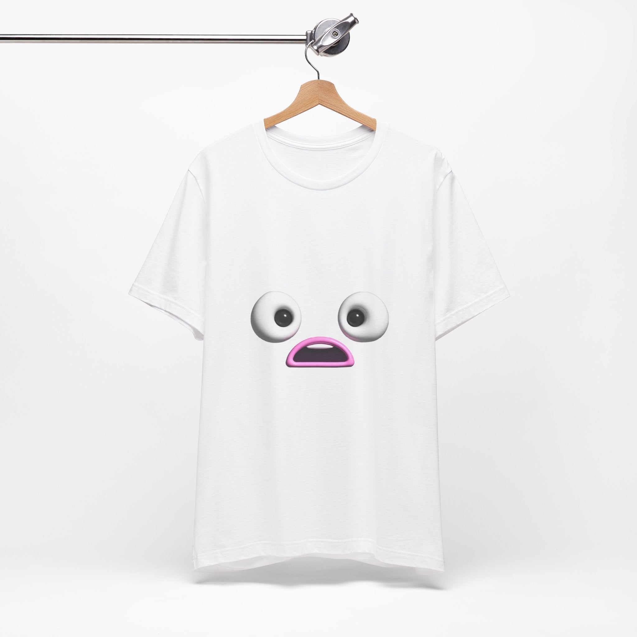 Shocked Face Expression Emoji Face Cute T-Shirt — Funny Minimal Mood Graphic Tee