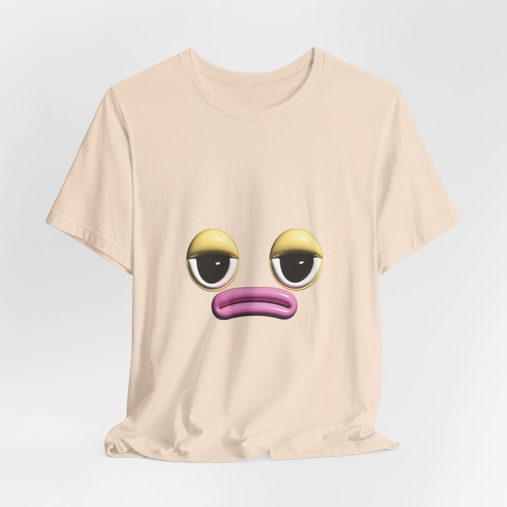 Unimpressed Mood Face T-Shirt – Funny Minimalist Graphic Tee Face