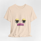 Unimpressed Mood Face T-Shirt – Funny Minimalist Graphic Tee Face