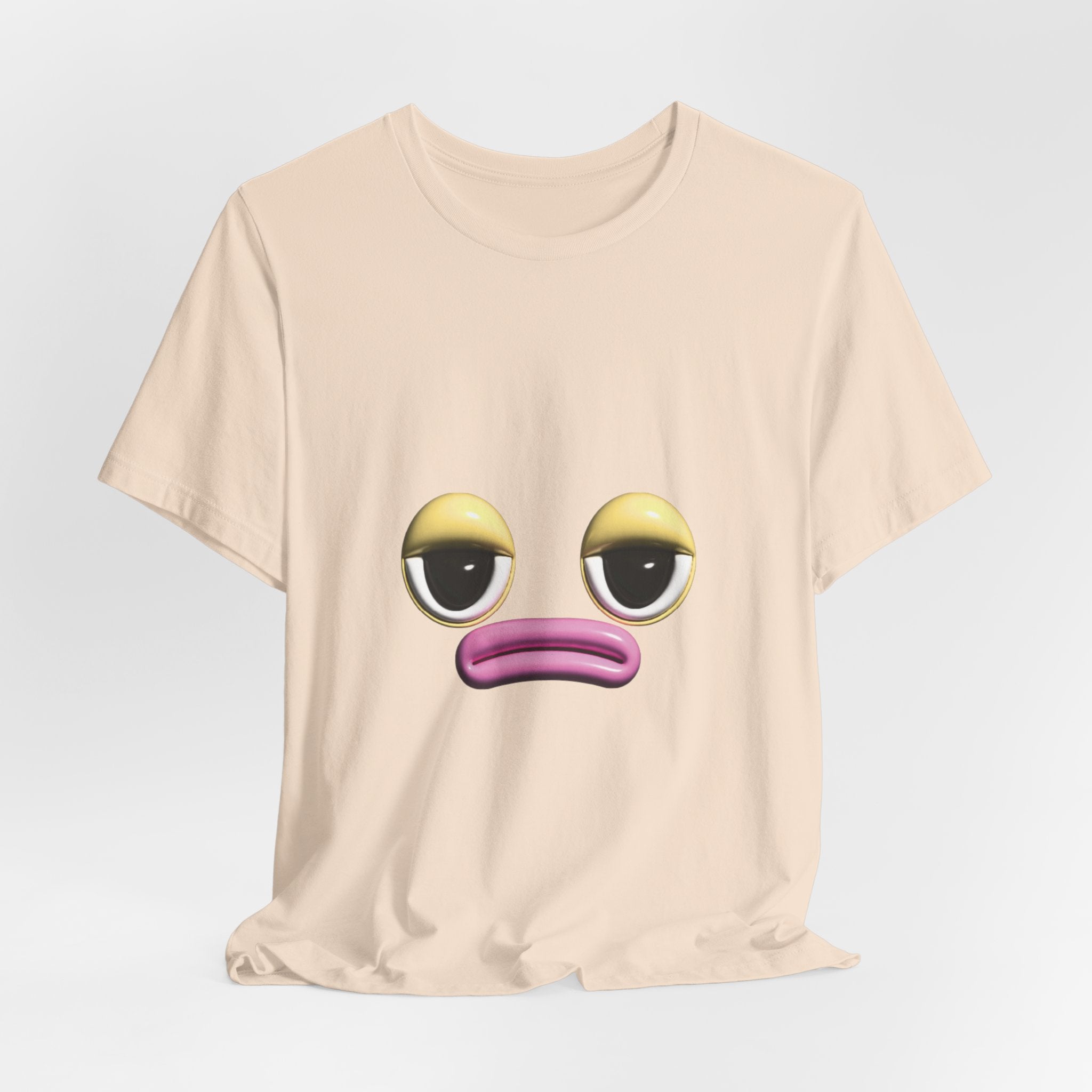 Unimpressed Mood Face T-Shirt – Funny Minimalist Graphic Tee Face