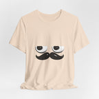 Funny Mustache Eyes T-Shirt – Minimalist Humor Emoji Face Graphic Tee