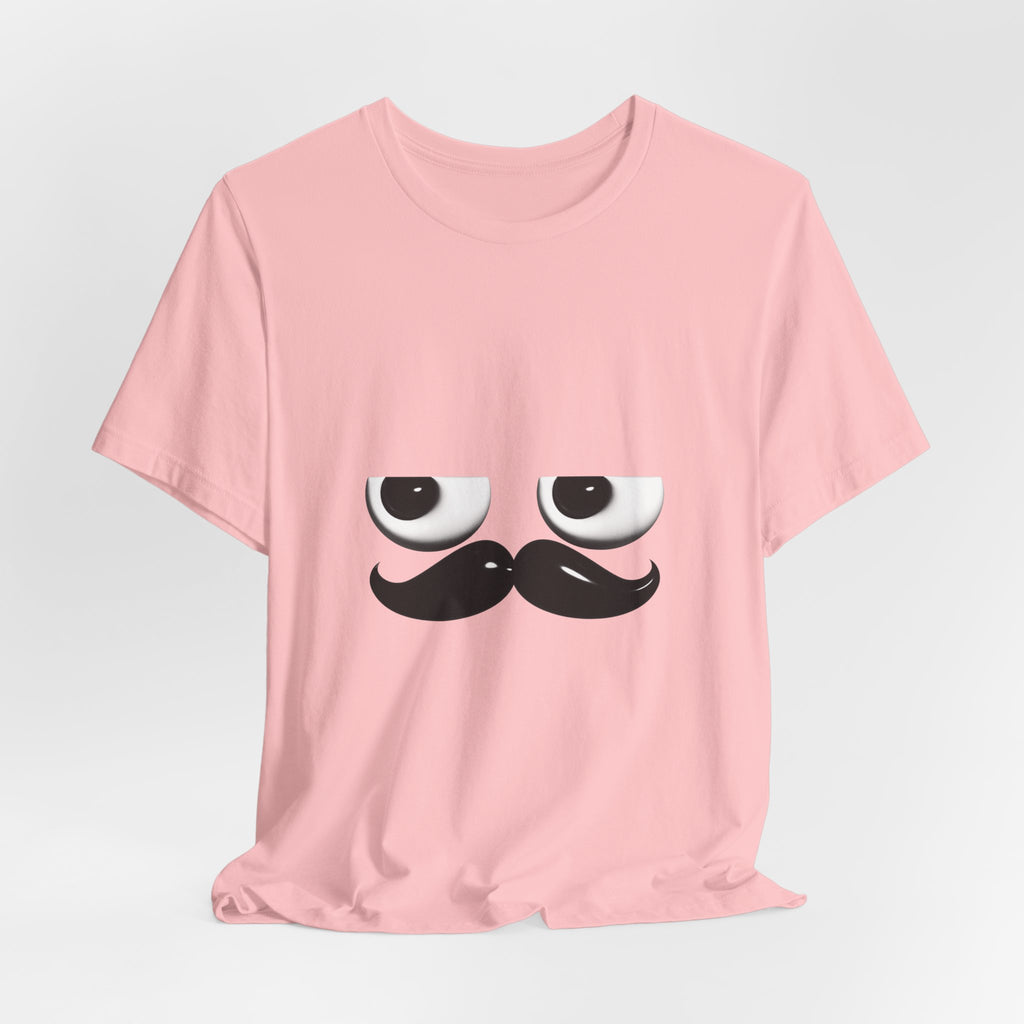 Funny Mustache Eyes T-Shirt – Minimalist Humor Emoji Face Graphic Tee