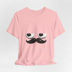 Funny Mustache Eyes T-Shirt – Minimalist Humor Emoji Face Graphic Tee