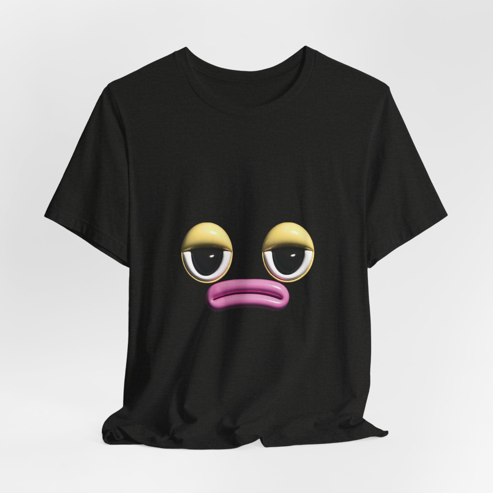 Unimpressed Mood Face T-Shirt – Funny Minimalist Graphic Tee Face