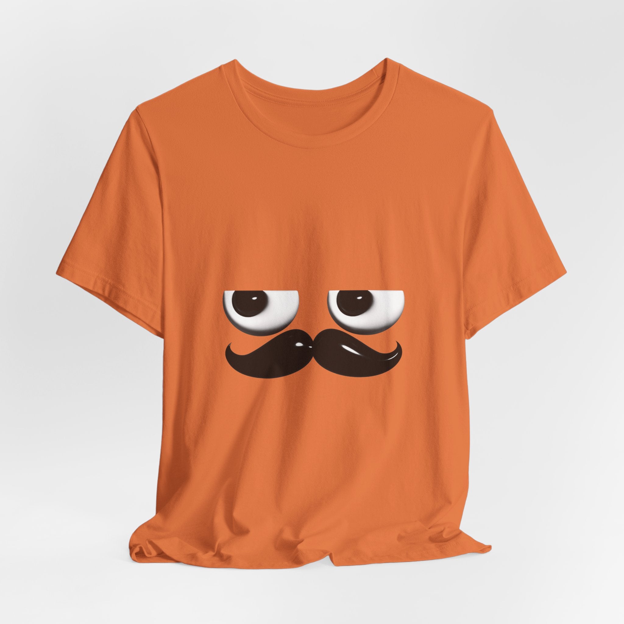 Funny Mustache Eyes T-Shirt – Minimalist Humor Emoji Face Graphic Tee