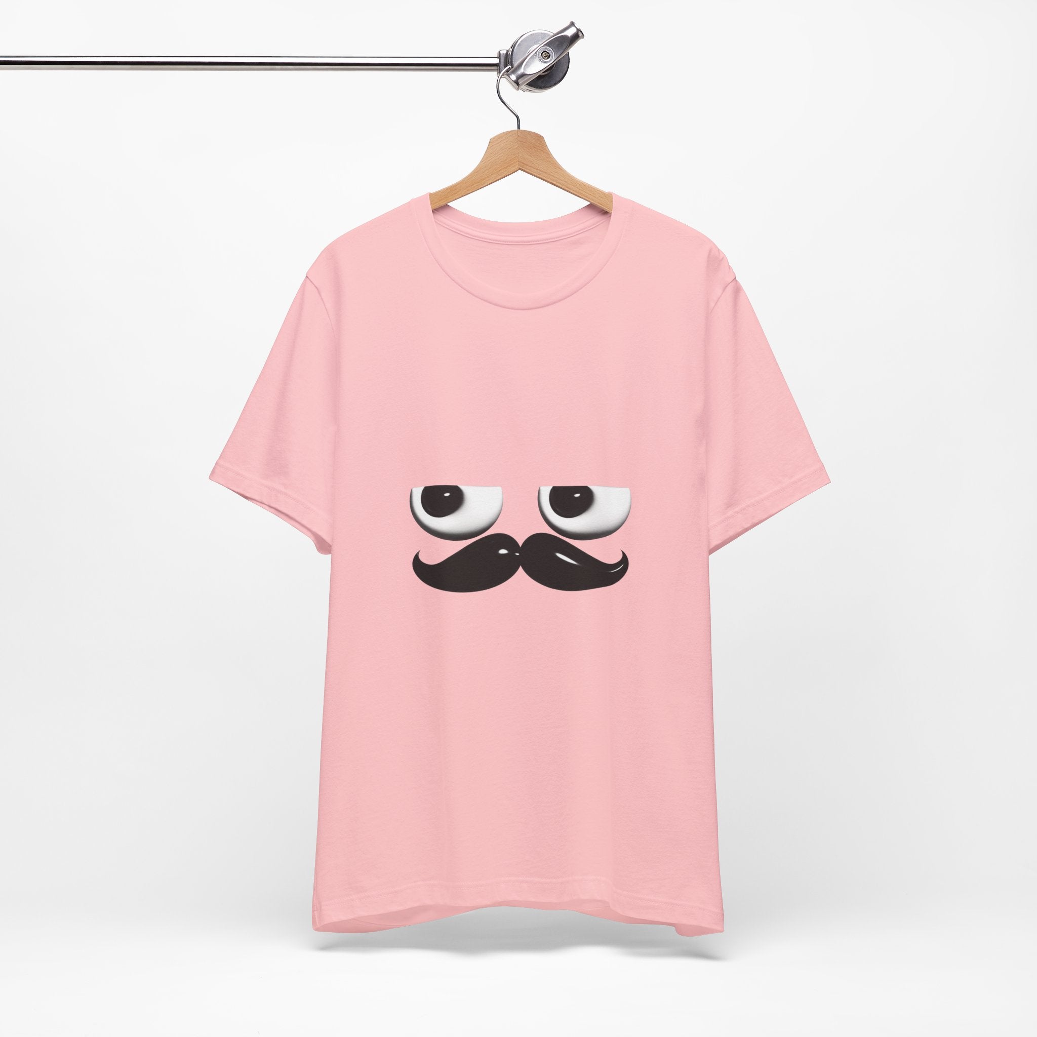 Funny Mustache Eyes T-Shirt – Minimalist Humor Emoji Face Graphic Tee