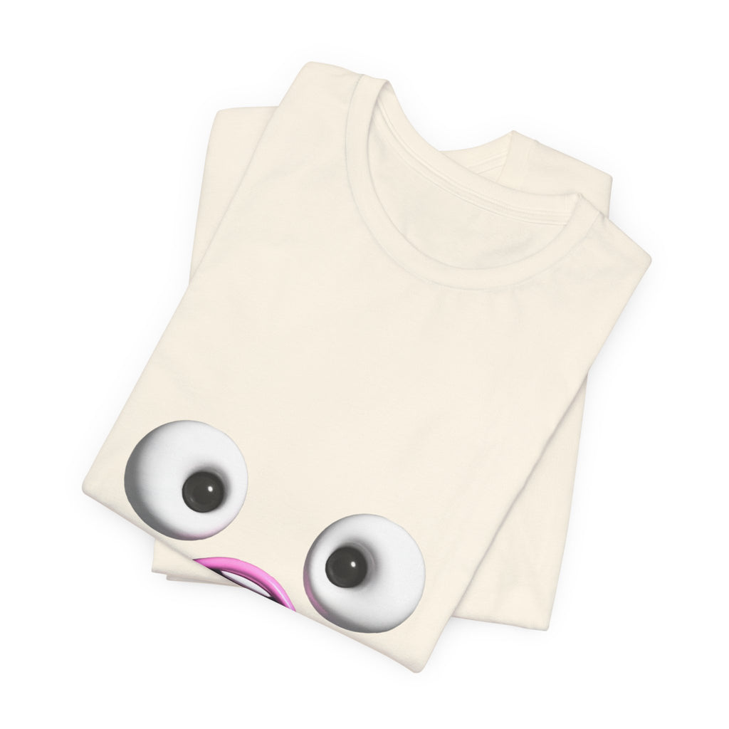 Shocked Face Expression Emoji Face Cute T-Shirt — Funny Minimal Mood Graphic Tee