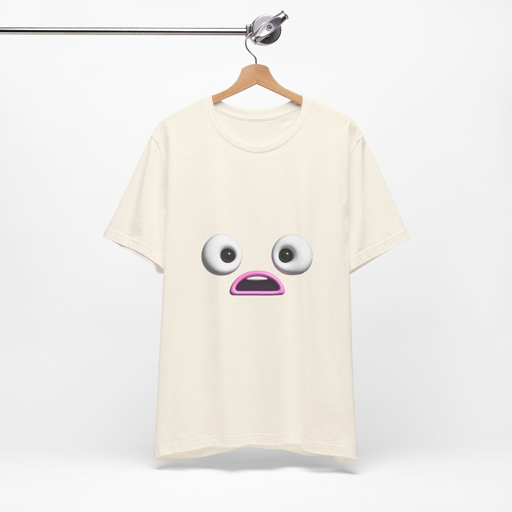 Shocked Face Expression Emoji Face Cute T-Shirt — Funny Minimal Mood Graphic Tee