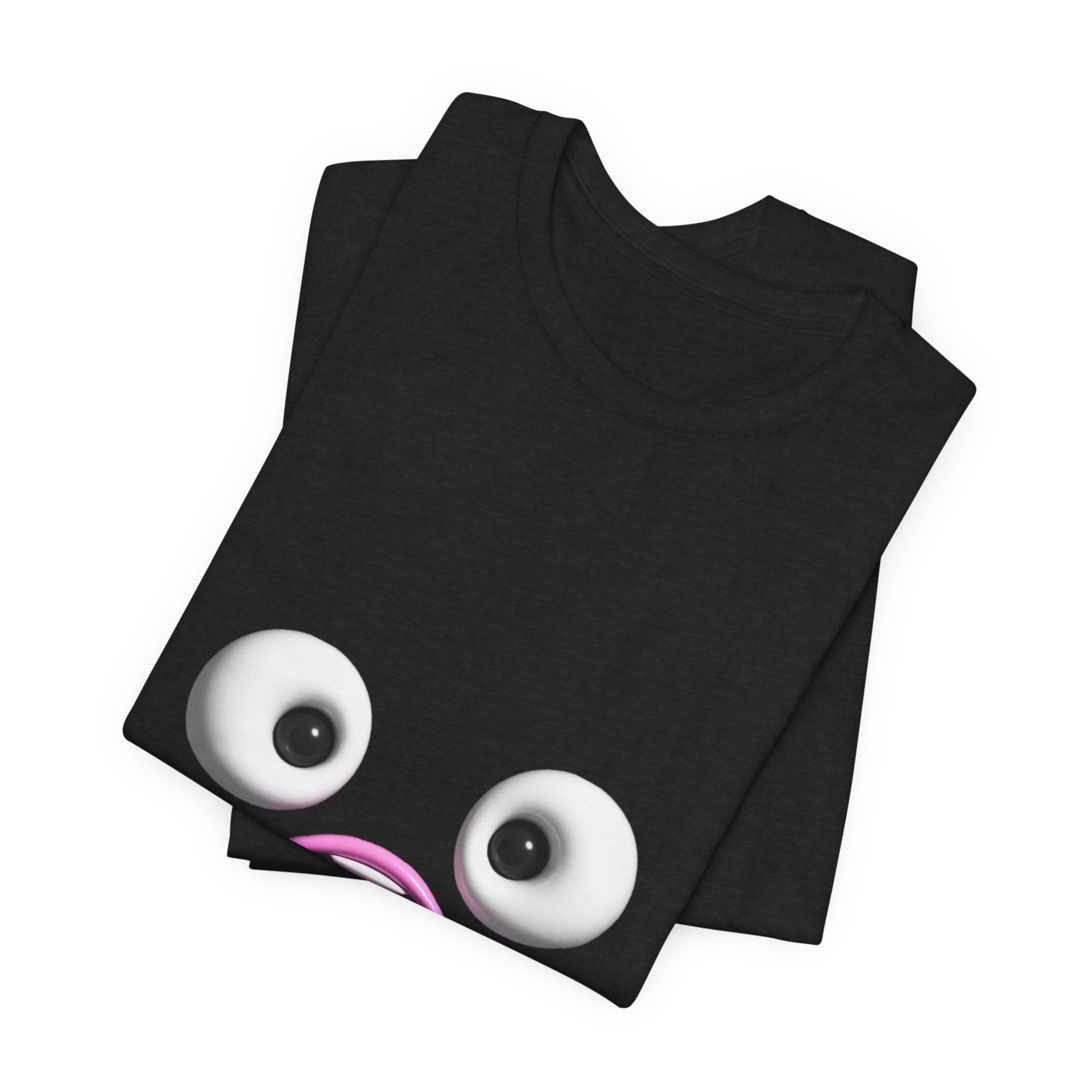 Shocked Face Expression Emoji Face Cute T-Shirt — Funny Minimal Mood Graphic Tee