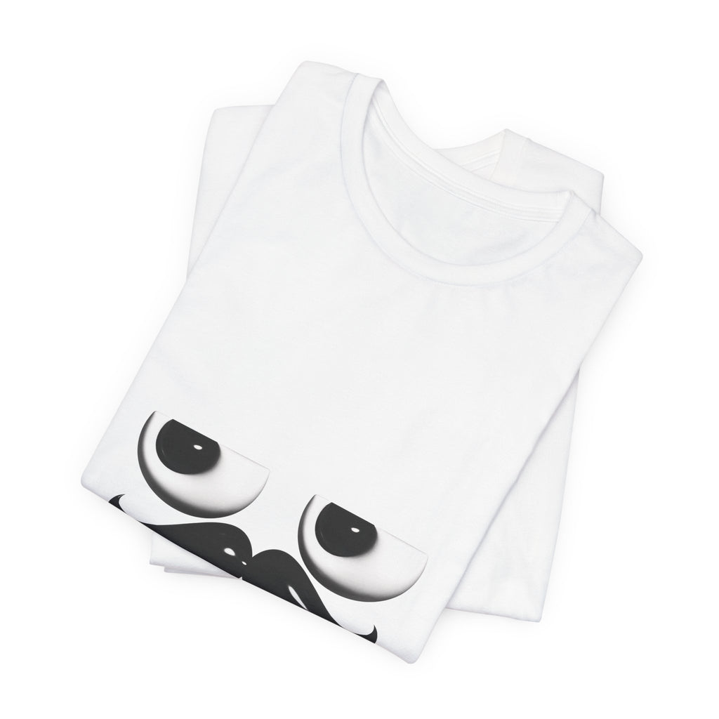Funny Mustache Eyes T-Shirt – Minimalist Humor Emoji Face Graphic Tee