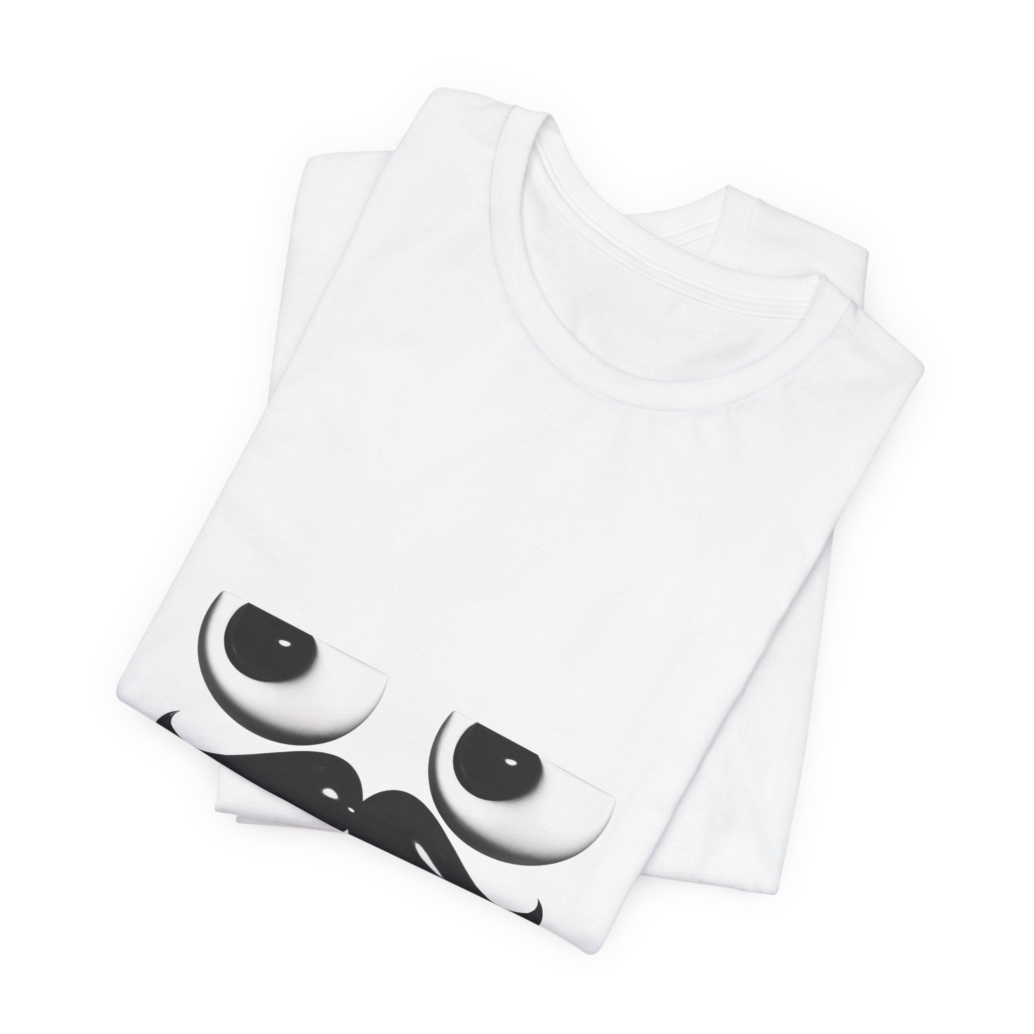 Funny Mustache Eyes T-Shirt – Minimalist Humor Emoji Face Graphic Tee