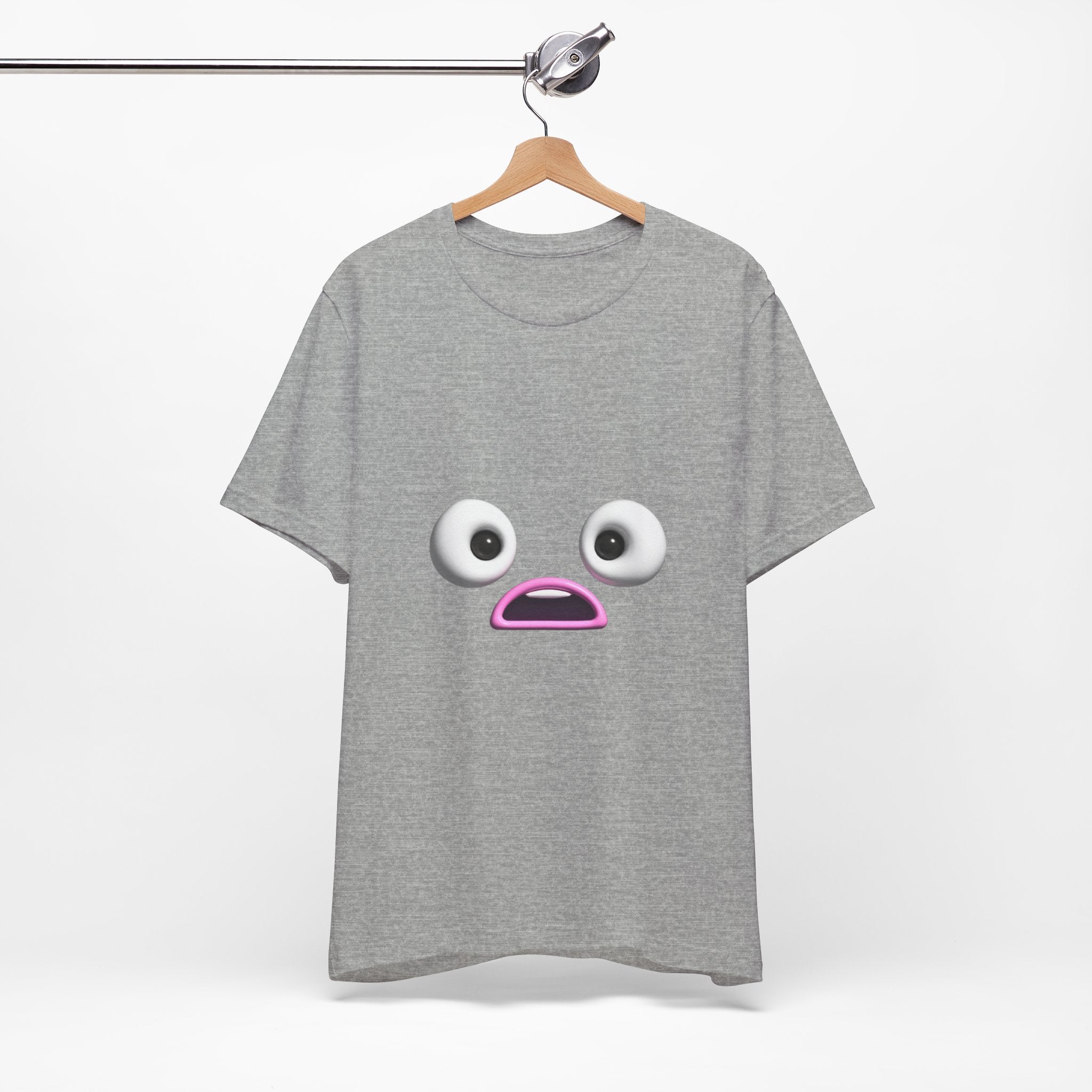 Shocked Face Expression Emoji Face Cute T-Shirt — Funny Minimal Mood Graphic Tee