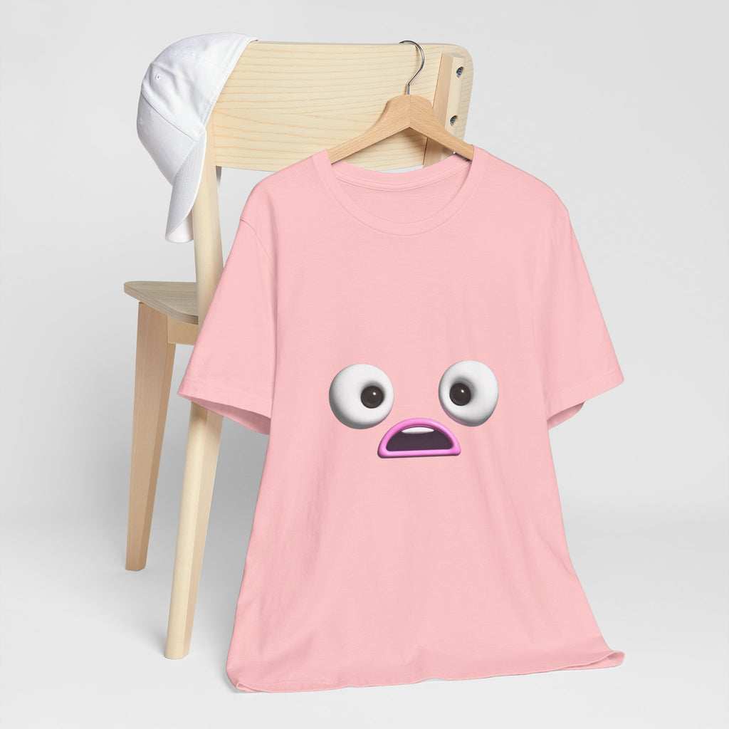 Shocked Face Expression Emoji Face Cute T-Shirt — Funny Minimal Mood Graphic Tee