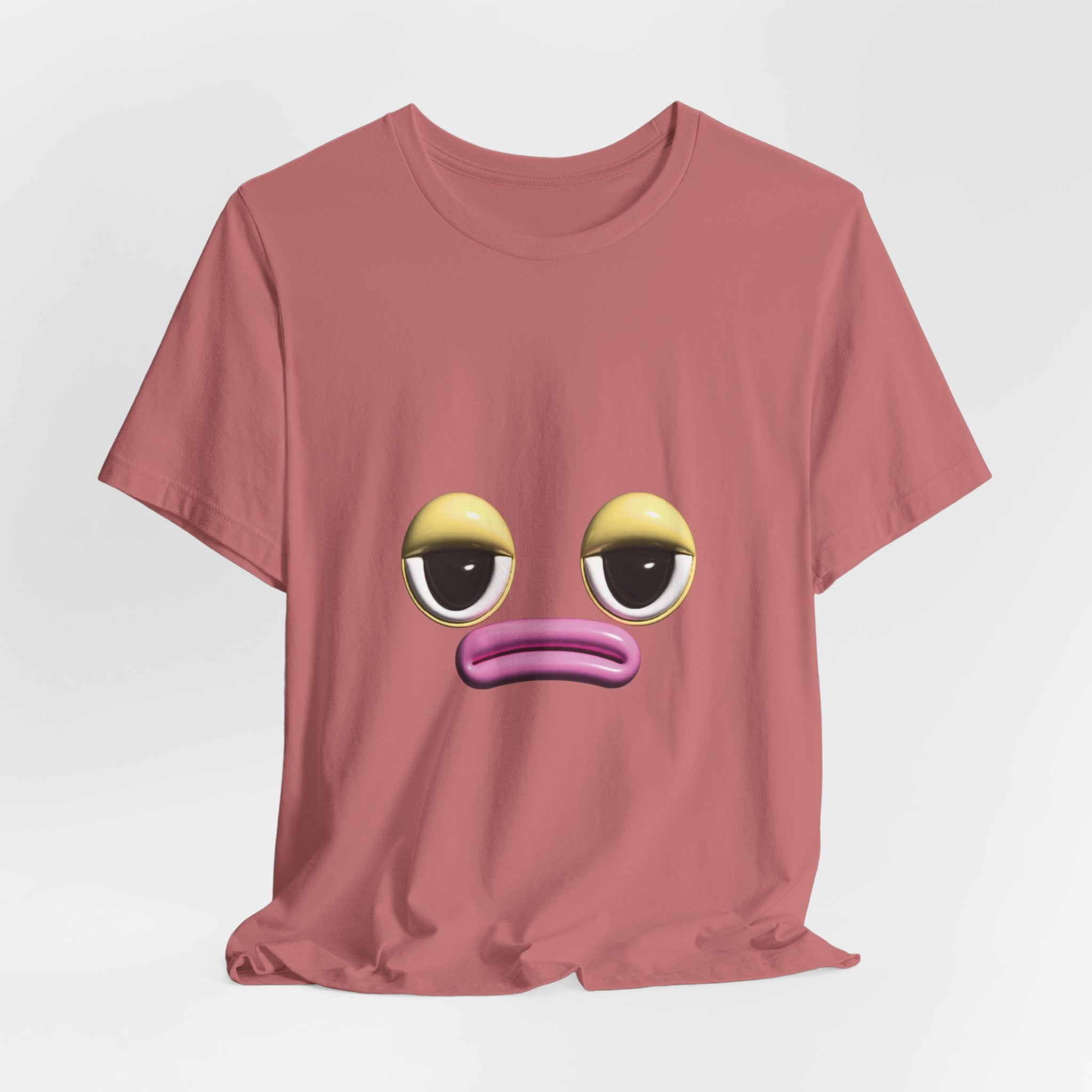 Unimpressed Mood Face T-Shirt – Funny Minimalist Graphic Tee Face