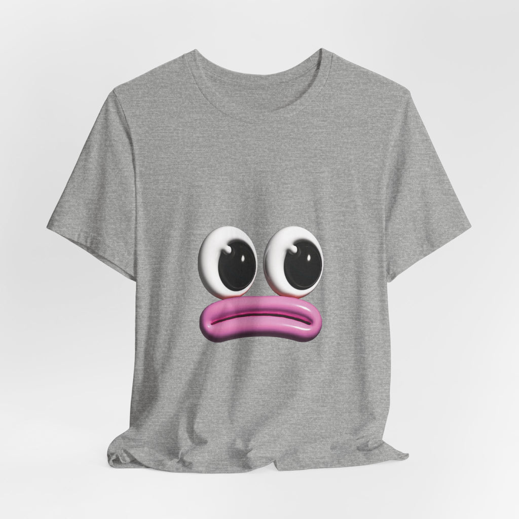 Sad Emoji Face T-Shirt — Cute Pink Pout Graphic Tee