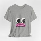 Sad Emoji Face T-Shirt — Cute Pink Pout Graphic Tee