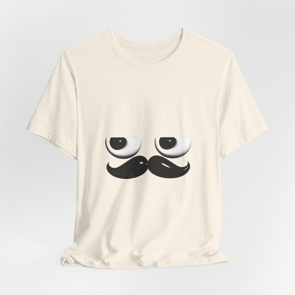 Funny Mustache Eyes T-Shirt – Minimalist Humor Emoji Face Graphic Tee
