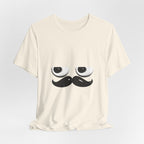 Funny Mustache Eyes T-Shirt – Minimalist Humor Emoji Face Graphic Tee