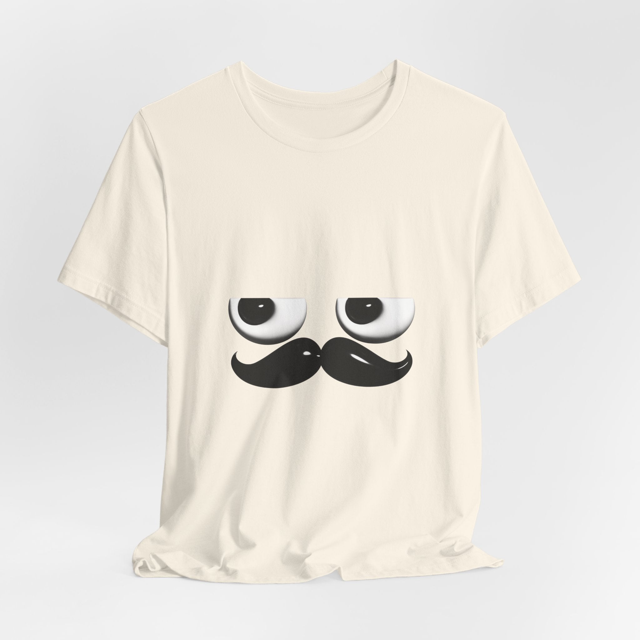 Funny Mustache Eyes T-Shirt – Minimalist Humor Emoji Face Graphic Tee