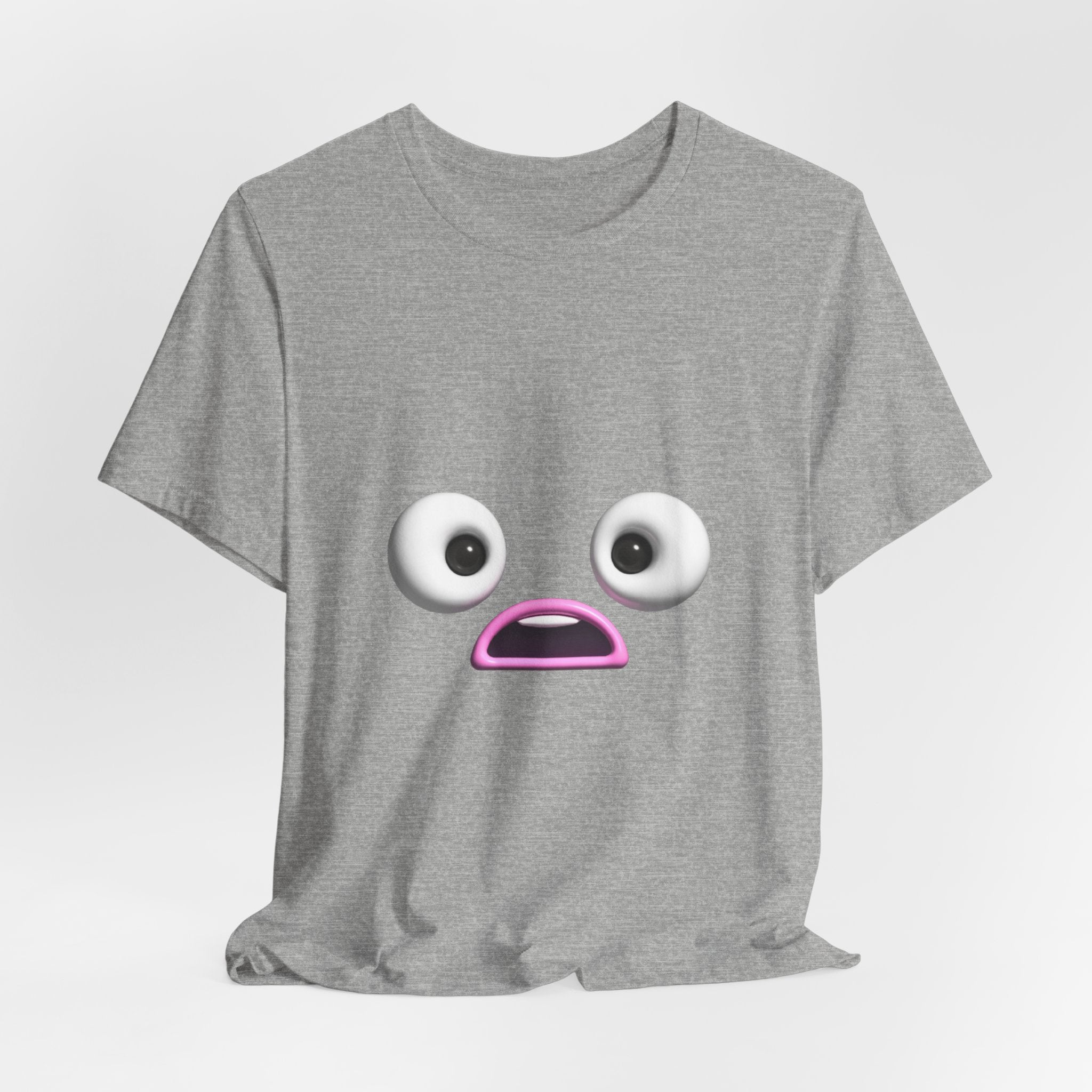 Shocked Face Expression Emoji Face Cute T-Shirt — Funny Minimal Mood Graphic Tee